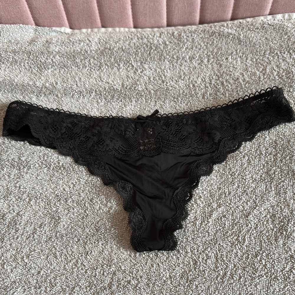 PINK Victoria's Secret Black Lace Panties